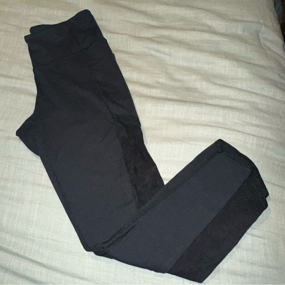 Athleta Womens Capri Athletic Leggings Size Medium Black‎ Mesh Yoga Gym 305922